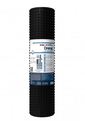 как выглядит Профилированная мембрана Gruntflex Drenaj (500г/м2, c геотекстилем)