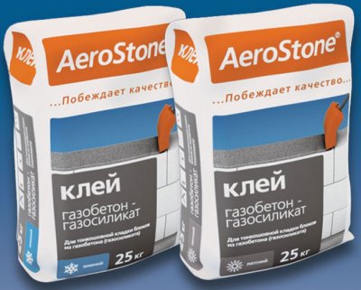 Клей для газобетонных блоков AeroStone зимний подробно