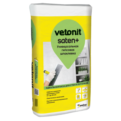 Шпаклевка универсальная гипсовая Vetonit Saten+ подробно