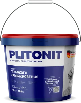 картинка PLITONIT Грунт Глубокого проникновения в вёдрах, 10 л