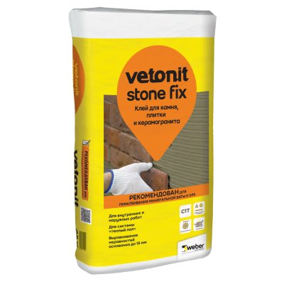 Клей для камня, плитки и керамогранита Vetonit Stone Fix подробно