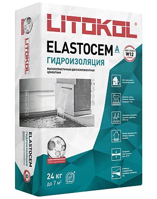 картинка Гидроизоляционный фиброармированный двухкомпонентный состав Elastocem