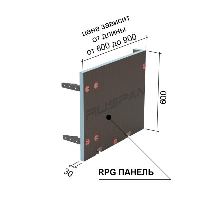 RPG Экран для ванны 900х600х30 мм подробное фото