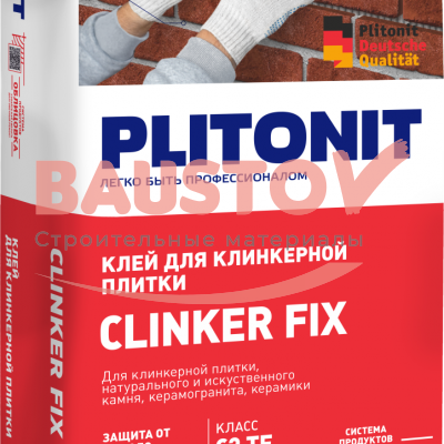 Смесь сухая облицовочная клеевая PLITONIT Clinker Fix 25 кг подробно