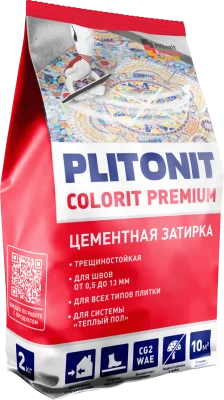 PLITONIT COLORIT Premium пакет (светло-серая) - 2 кг, затирка биоцидная подробно