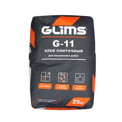 Плиточный клей GLIMS®G-11 для керамической плитки подробно