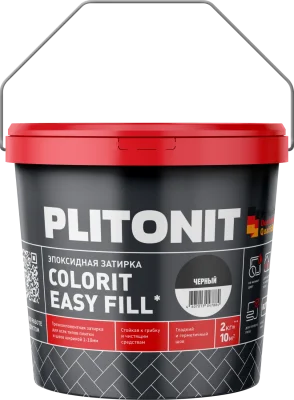 PLITONIT Colorit EasyFill графитовый - 2 эпоксидная затирка для межплиточных швов и реактивный клей для плитки   подробно