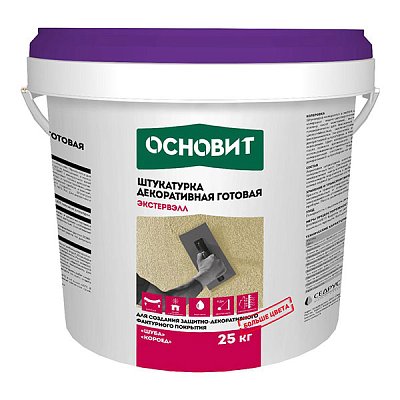 подробно Декоративная штукатурка Основит Экстервэлл OSS супербелая 2,0-3,0мм