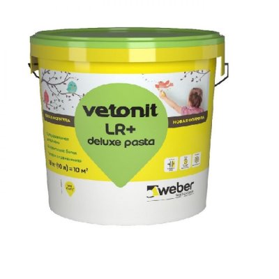 Шпаклевка суперфинишная под краску и обои Weber.Vetonit LR+ Deluxe Pasta подробно