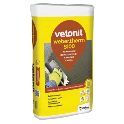 подробное фото Усиленная армировочно-клеевая смесь Weber.Therm S100