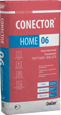 CONECTOR® HOME 06 Клей плиточный Улучшенный 25 кг подробно