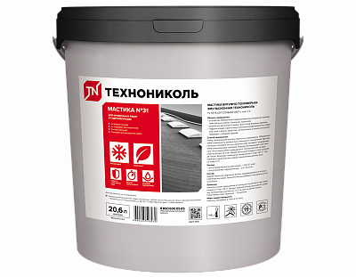 картинка Мастика кровельная ТЕХНОНИКОЛЬ №31, морозостойкая, ведро 18 кг