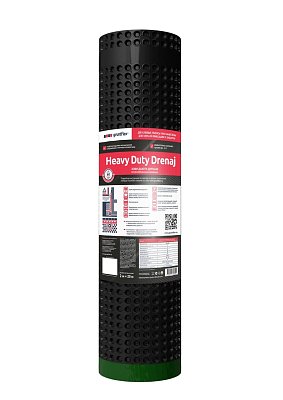 Профилированная мембрана с двумя клеевыми полосами Gruntflex Heavy Duty Дренаж (450г/м2) фотография