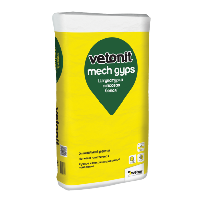 Штукатурка гипсовая белая Vetonit Mech Gyps подробно
