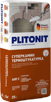 PLITONIT СуперКамин ТермоШтукатурка белая подробно