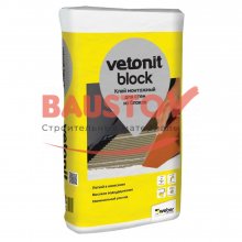 подробно Цементный клей для тонкошовной кладки ячеистых блоков и кирпича Weber.Vetonit Block