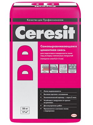подробно Самовыравнивающаяся смесь Церезит DD (от 0,5 до 5 мм)