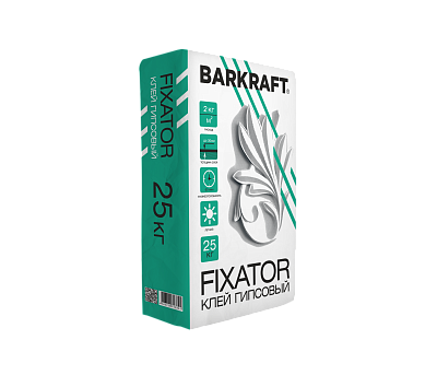 картинка Гипсовый клей для ПГП, ГКЛ, элементов из гипса BARKRAFT FIXATOR, 25 КГ