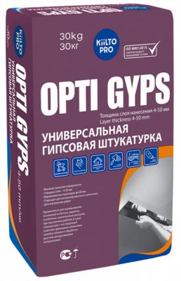 Штукатурка Kiilto OPTI GYPS подробно