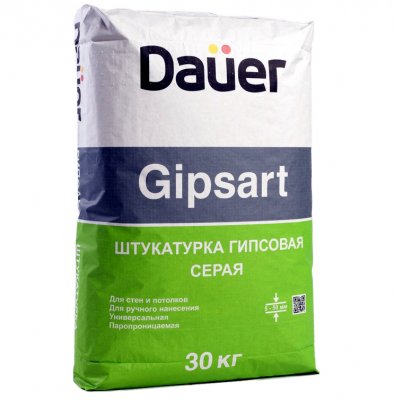 Штукатурка гипсовая Daüer «GIPSART / ГИПСАРТ» серая подробно