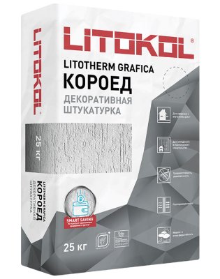 Фасадная штукатурка «Короед» Litotherm Grafica подробно