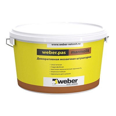 подробно Декоративная мозаичная штукатурка Weber.Pas Marmolit