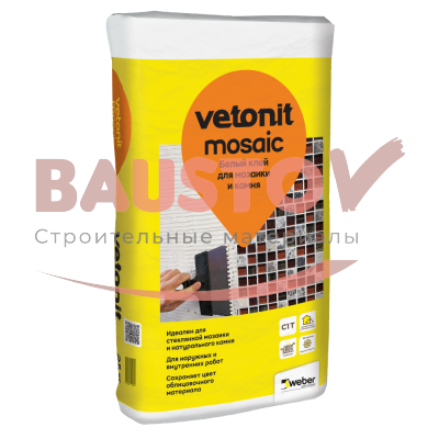 Белый клей для мозаики и камня Weber.Vetonit Mosaic